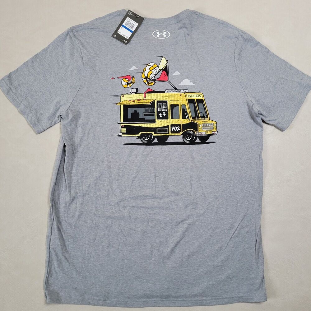 New UNDER ARMOUR T Shirt Las Vegas Food Truck Size XL Gray Sin City